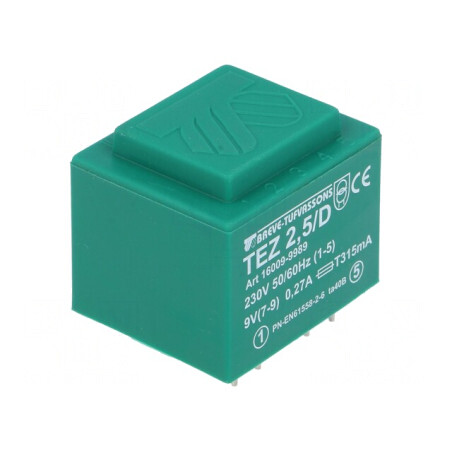 Transformator încapsulat 2,5VA 230VAC 9V PCB | Electronic-mag.ro | Componente Electronice