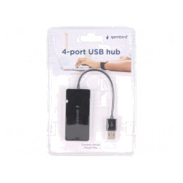 Hub USB 2.0 Negru 4 Porturi 0,15m | Electronic-mag.ro | Componente Electronice