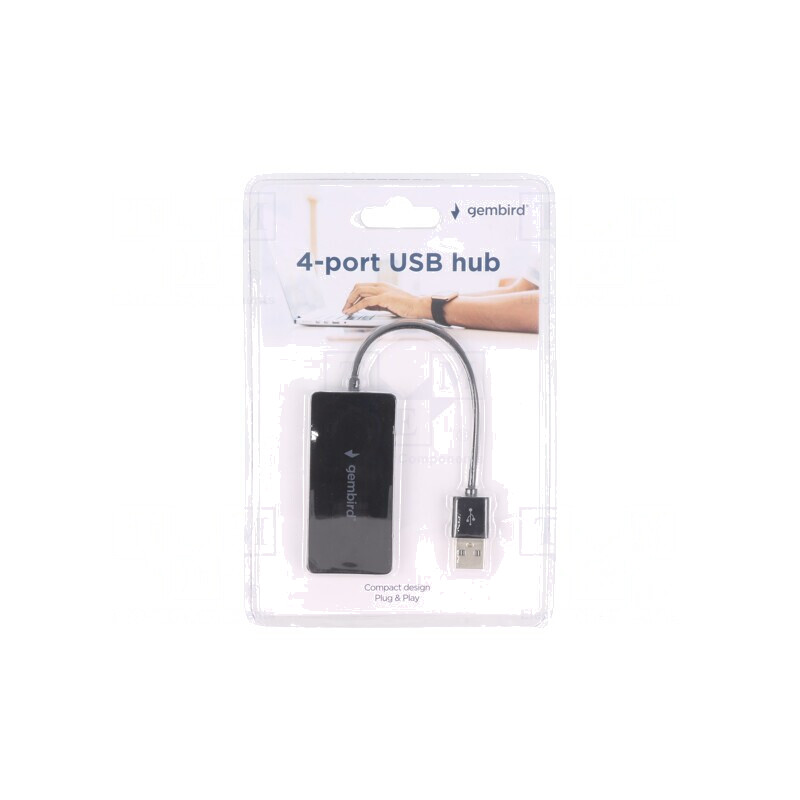 Hub USB 2.0 Negru 4 Porturi 0,15m | Electronic-mag.ro | Componente Electronice