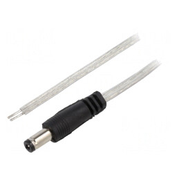 Cablu Alimentare DC 5,5/2,1 Transparent 2m | Electronic-mag.ro | Componente Electronice