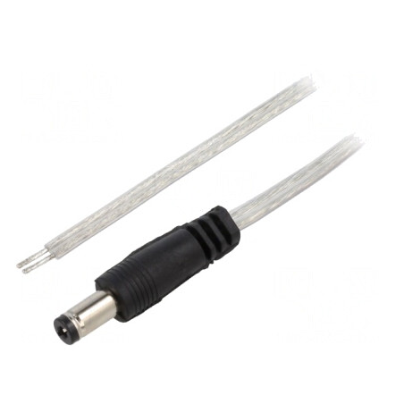 Cablu Alimentare DC 5,5/2,1 Transparent 2m | Electronic-mag.ro | Componente Electronice
