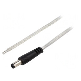 Cablu 2x0,5mm2 cu Mufă DC 5,5/2,5 Transparent 2m | Electronic-mag.ro | Componente Electronice