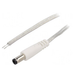 Cablu Alimentare DC 5,5/2,5mm Transparent 2m | Electronic-mag.ro | Componente Electronice