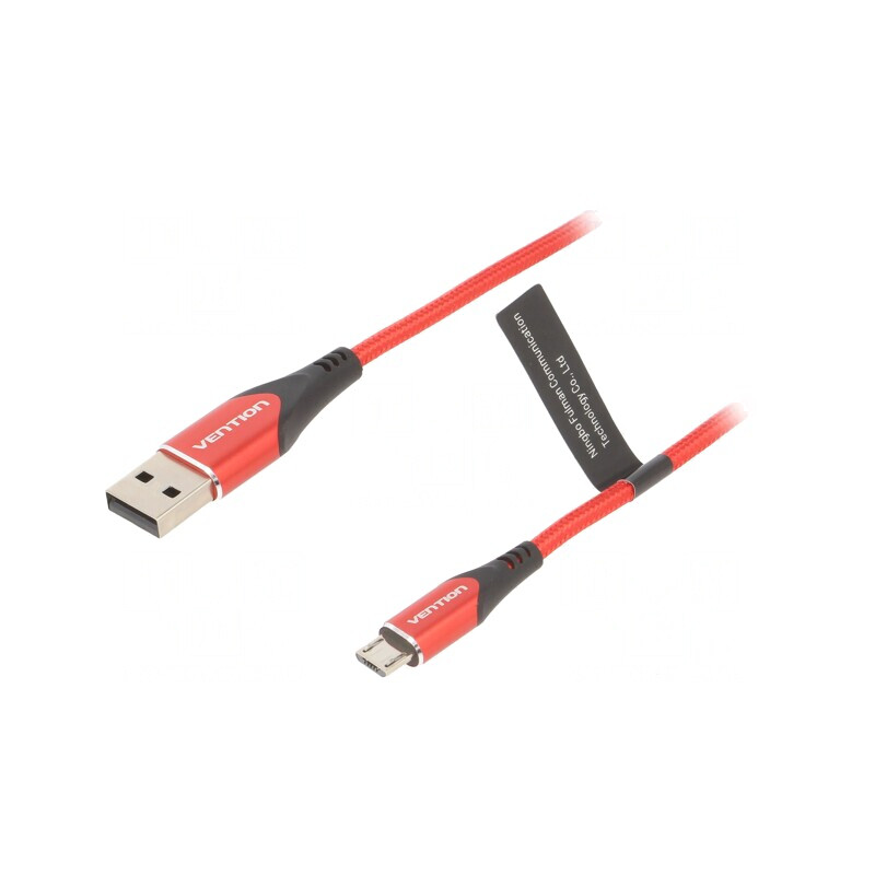 Cablu USB 2.0 A la Micro B 2m Roșu 480Mbps | Electronic-mag.ro | Componente Electronice