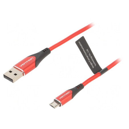 Cablu USB 2.0 A la Micro B 2m Roșu 480Mbps | Electronic-mag.ro | Componente Electronice