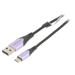 Cablu USB 2.0 A la Micro B 2m Negru | Electronic-mag.ro | Componente Electronice