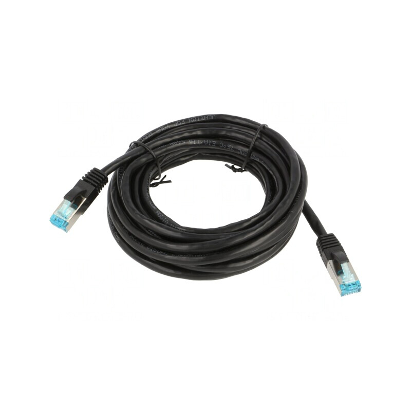 Patch cord F/UTP Cat5e 5m Negru | Electronic-mag.ro | Componente Electronice