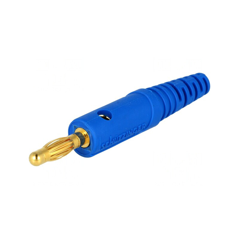 Mufă banană albastră 4mm 10A 2mm cablu | Electronic-mag.ro | Componente Electronice