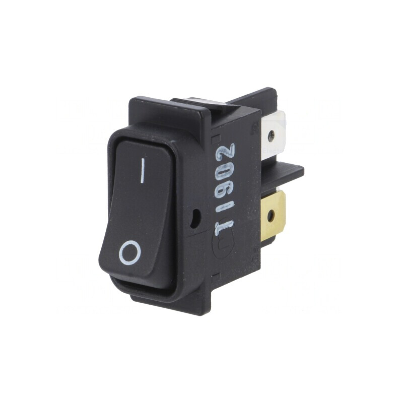 Comutator Rocker DPST ON-OFF 10A/250V Negru IP40 | Electronic-mag.ro | Componente Electronice