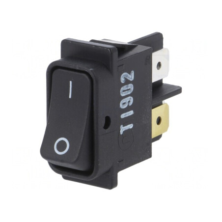 Comutator Rocker DPST ON-OFF 10A/250V Negru IP40 | Electronic-mag.ro | Componente Electronice