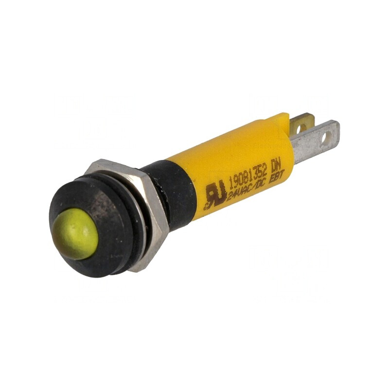 Lampă LED galbenă 24VDC Ø8mm IP67 | Electronic-mag.ro | Componente Electronice