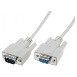 Cablu D-Sub 9pin Soclu-Mufă 3m Gri | Electronic-mag.ro | Componente Electronice