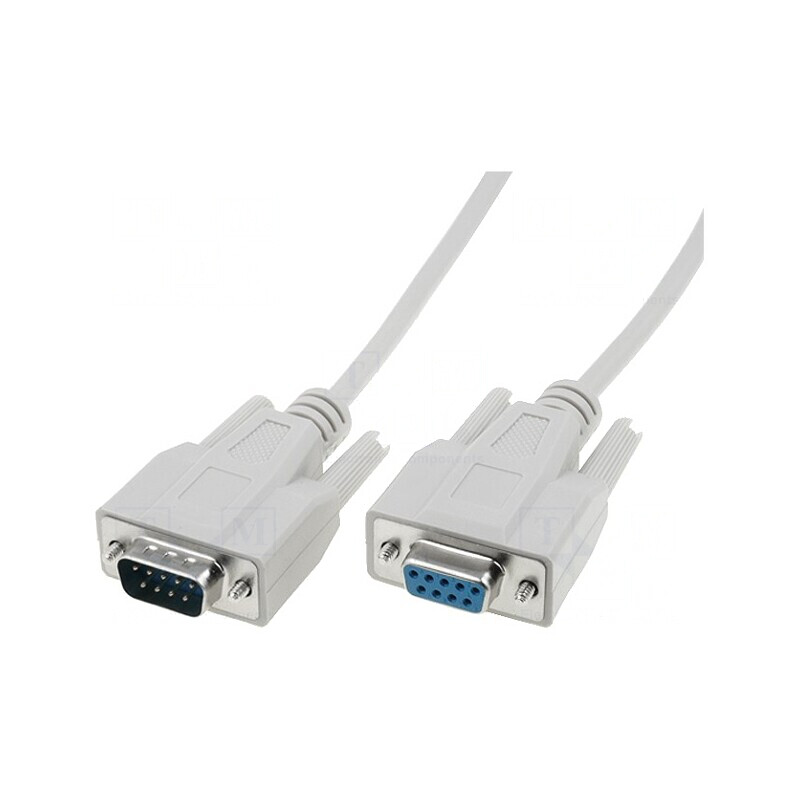 Cablu D-Sub 9pin Soclu-Mufă 3m Gri | Electronic-mag.ro | Componente Electronice