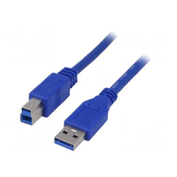 Cablu USB 3.0 A-B Nichelat 1.8m Albastru | Electronic-mag.ro | Componente Electronice