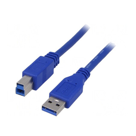 Cablu USB 3.0 A-B Nichelat 1.8m Albastru | Electronic-mag.ro | Componente Electronice