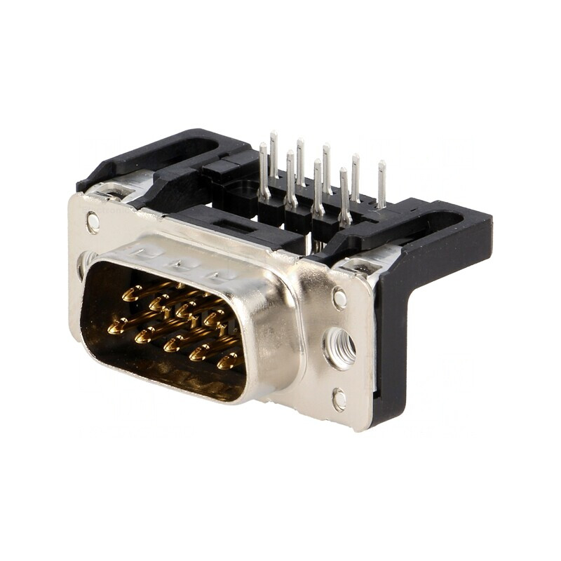 Conector D-Sub 9-Pin Soclu Tată 90° THT M3 | Electronic-mag.ro | Componente Electronice
