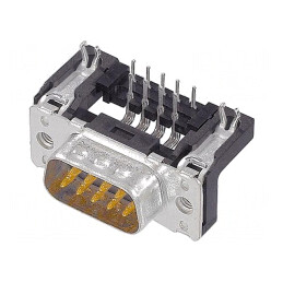 Conector D-Sub 9-Pini Soclu Tată 90° THT UNC 4-40 | Electronic-mag.ro | Componente Electronice