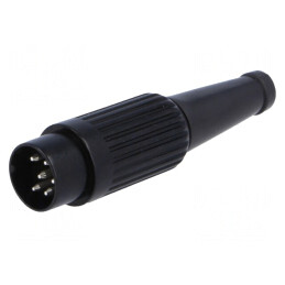 Mufă DIN Tată 6 Pin 240° Drept Pe Cablu 34V | Electronic-mag.ro | Componente Electronice