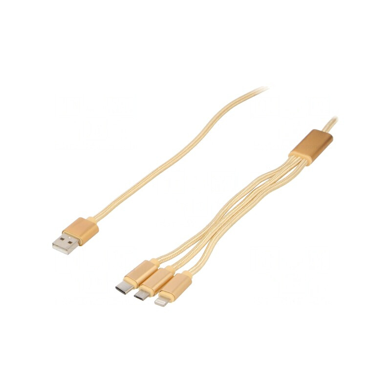 Cablu USB 2.0 1m Textil Auriu Cablexpert | Electronic-mag.ro | Componente Electronice Cablu USB 2.0 1m Textil Auriu Cablexpert | Electronic-mag.ro | Componente Electronice