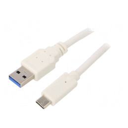 Cablu USB 3.0 A la USB C 1m Alb PVC | Electronic-mag.ro | Componente Electronice