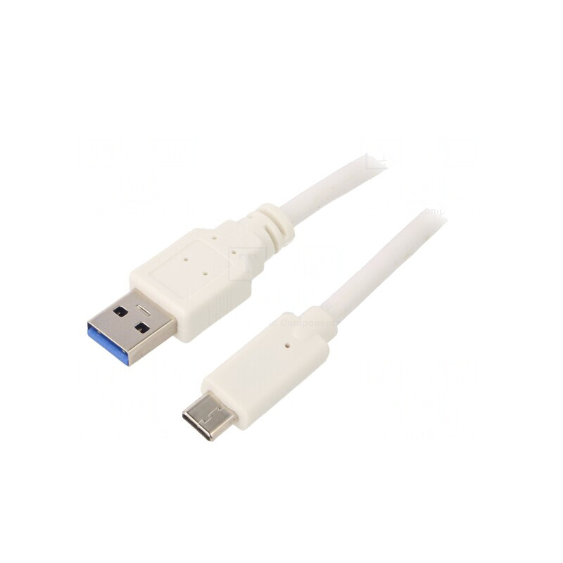 Cablu USB 3.0 A la USB C 1m Alb PVC | Electronic-mag.ro | Componente Electronice