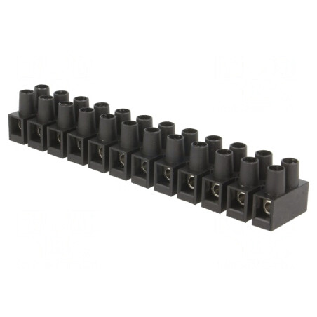 Regletă de Conexiuni 4mm2 400V 32A Neagră | Electronic-mag.ro | Componente Electronice