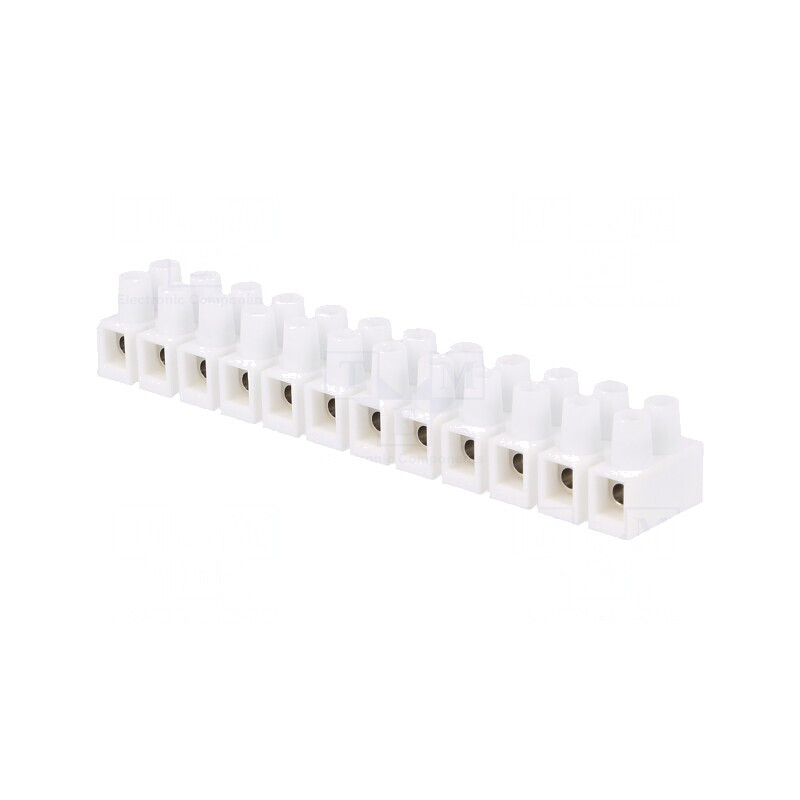 Conector terminal cu șurub 4mm2 400V 32A alb | Electronic-mag.ro | Componente Electronice
