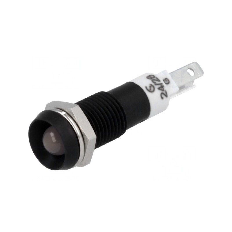 Lampă LED Control Roșu/Verde 24-28V Ø8mm Metal | Electronic-mag.ro | Componente Electronice