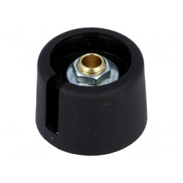 Buton Rotativ cu Indicator Poliamidă Negru 4mm | Electronic-mag.ro | Componente Electronice