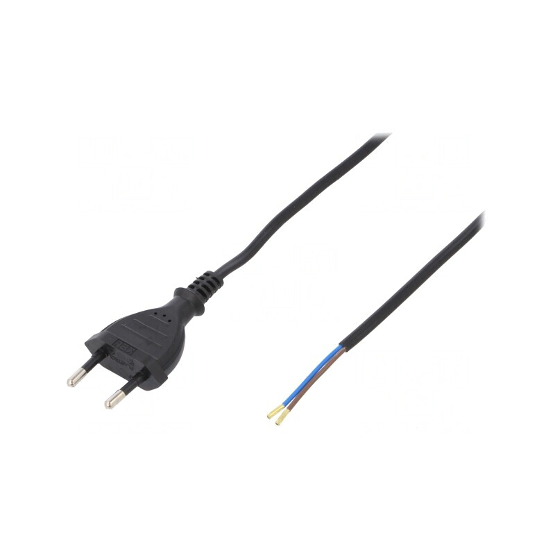 Cablu Negru PVC 5m 2x0,5mm2 CEE 7/16 2,5A | Electronic-mag.ro | Componente Electronice
