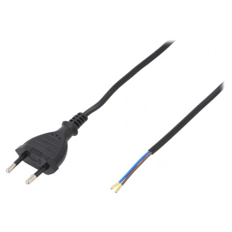 Cablu Negru PVC 5m 2x0,5mm2 CEE 7/16 2,5A | Electronic-mag.ro | Componente Electronice