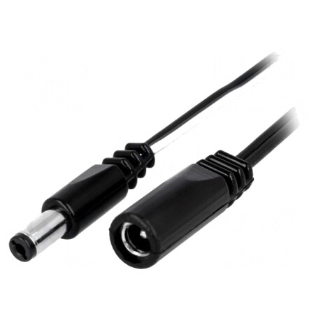 Cablu Alimentare DC 5,5/2,1mm Negru 2x0,5mm2 | Electronic-mag.ro | Componente Electronice