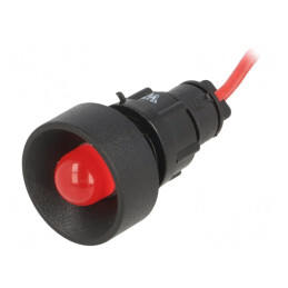 Lampă LED Conică Roșie 230V Ø13mm IP40 | Electronic-mag.ro | Componente Electronice