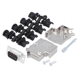 Conector D-Sub 9-Pin Tată Unghi 45° Lipire pe Cablu | Electronic-mag.ro | Componente Electronice