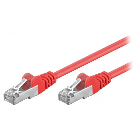 Patch Cord Ethernet F/UTP Cat5e 10m Roșu Ecranat | Electronic-mag.ro | Componente Electronice