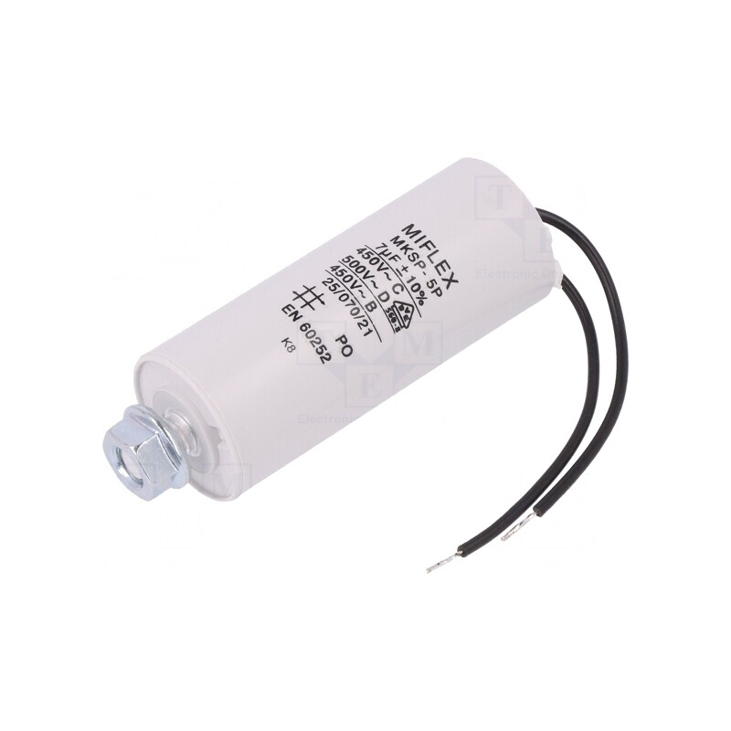 Condensator Motor 7uF 450V Ø30x78mm | Electronic-mag.ro | Componente Electronice