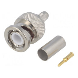 Mufă BNC Tată Drept 50Ω Crimpat PTFE RG223/RG400 | Electronic-mag.ro | Componente Electronice