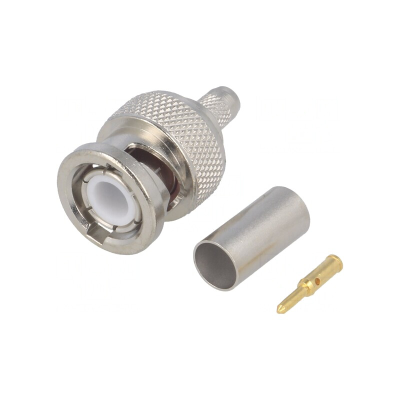 Mufă BNC Tată Drept 50Ω Crimpat PTFE RG223/RG400 | Electronic-mag.ro | Componente Electronice