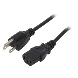 Cablu Alimentare 2m Negru IEC C13 la NEMA 5-15 | Electronic-mag.ro | Componente Electronice