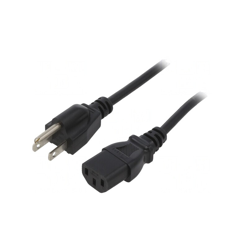 Cablu Alimentare 2m Negru IEC C13 la NEMA 5-15 | Electronic-mag.ro | Componente Electronice Cablu Alimentare 2m Negru IEC C13 la NEMA 5-15 | Electronic-mag.ro | Componente Electronice