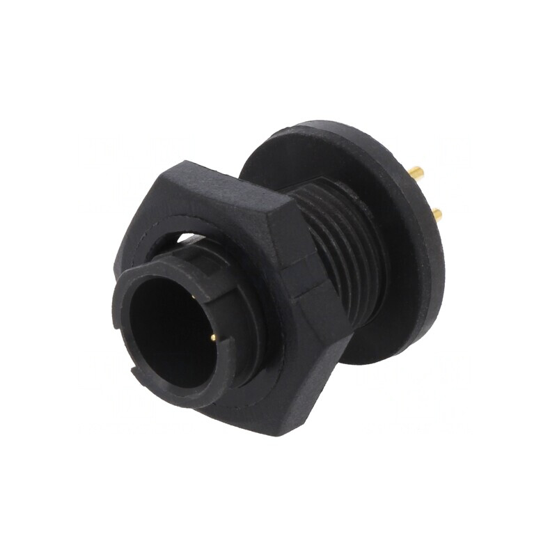 Conector Circular EN2 Soclu Tată Panou THT | Electronic-mag.ro | Componente Electronice