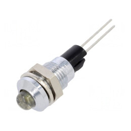 Lampă LED Albă Convexă Ø8mm pentru PCB | Electronic-mag.ro | Componente Electronice