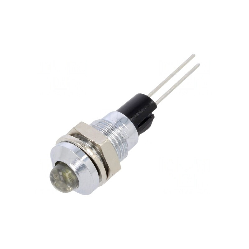 Lampă LED Albă Convexă Ø8mm pentru PCB | Electronic-mag.ro | Componente Electronice