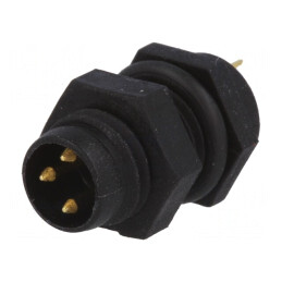 Conector M8 Tată 3 Pin Montare Panou IP67 60V 3A | Electronic-mag.ro | Componente Electronice