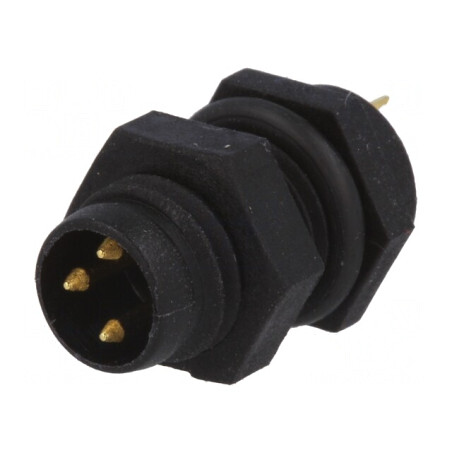Conector M8 Tată 3 Pin Montare Panou IP67 60V 3A | Electronic-mag.ro | Componente Electronice