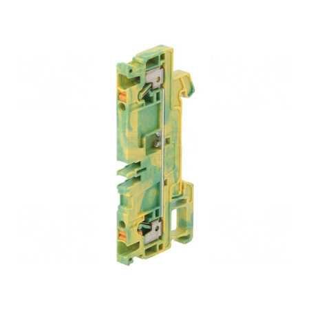 Conector Șine 2,5mm2 1 Piste 2 Borne Galben-Verde | Electronic-mag.ro | Componente Electronice