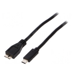 Cablu USB 3.0 Micro USB B la USB C Aurit 1m Negru | Electronic-mag.ro | Componente Electronice