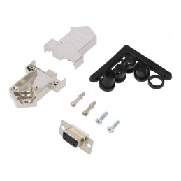 Mufă D-Sub 9-Pin Mamă Lipire pe Cablu Neagră - Set Complet | Electronic-mag.ro | Componente Electronice