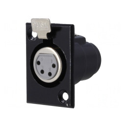 Soclu XLR Mamă 4 Pin cu Buton pentru Panou | Electronic-mag.ro | Componente Electronice