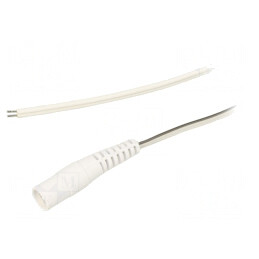 Cablu DC 5,5/2,1 Soclu Drept Alb 3m 2x0,5mm2 | Electronic-mag.ro | Componente Electronice